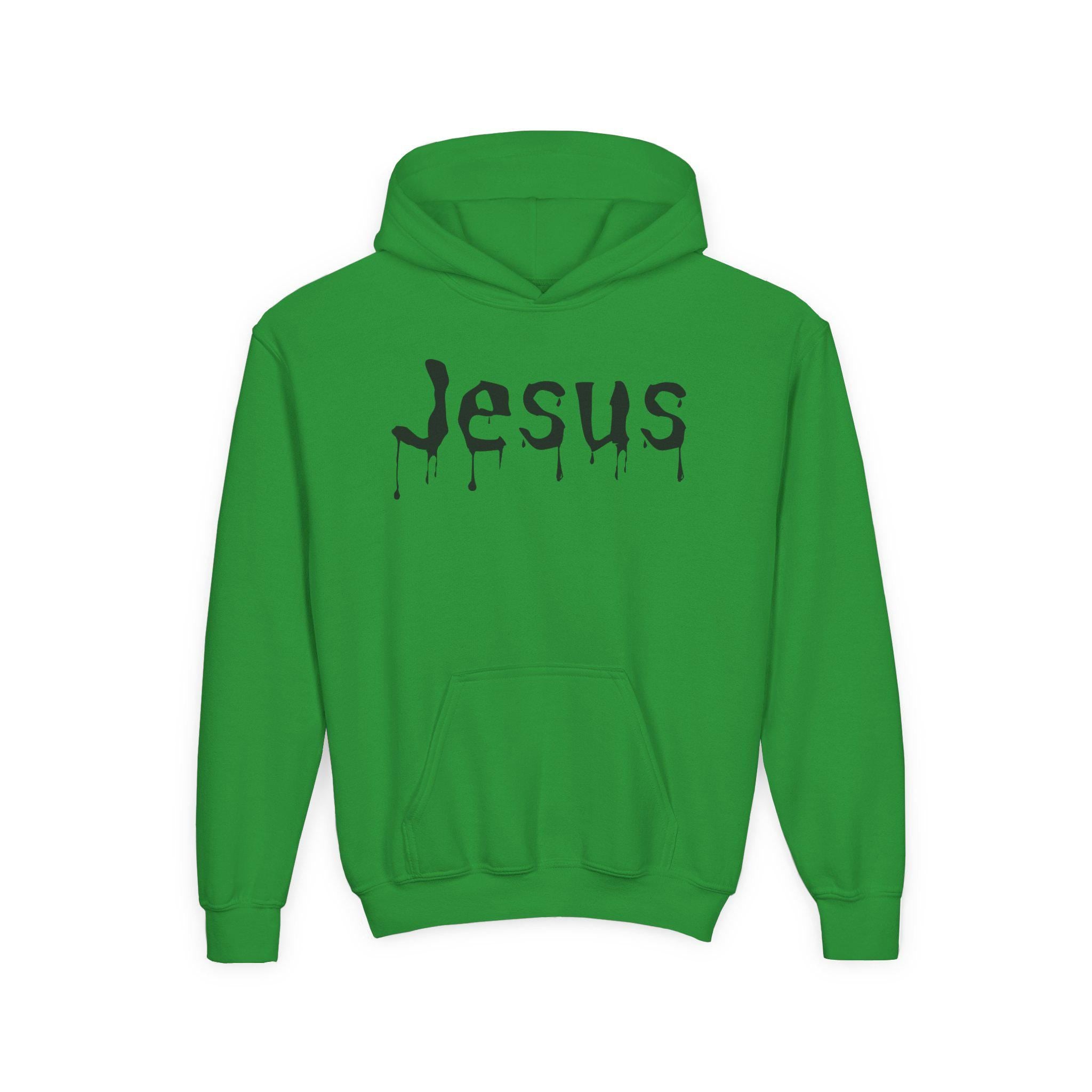 Youth Dripped in Jesus Hooded Sweatshirt