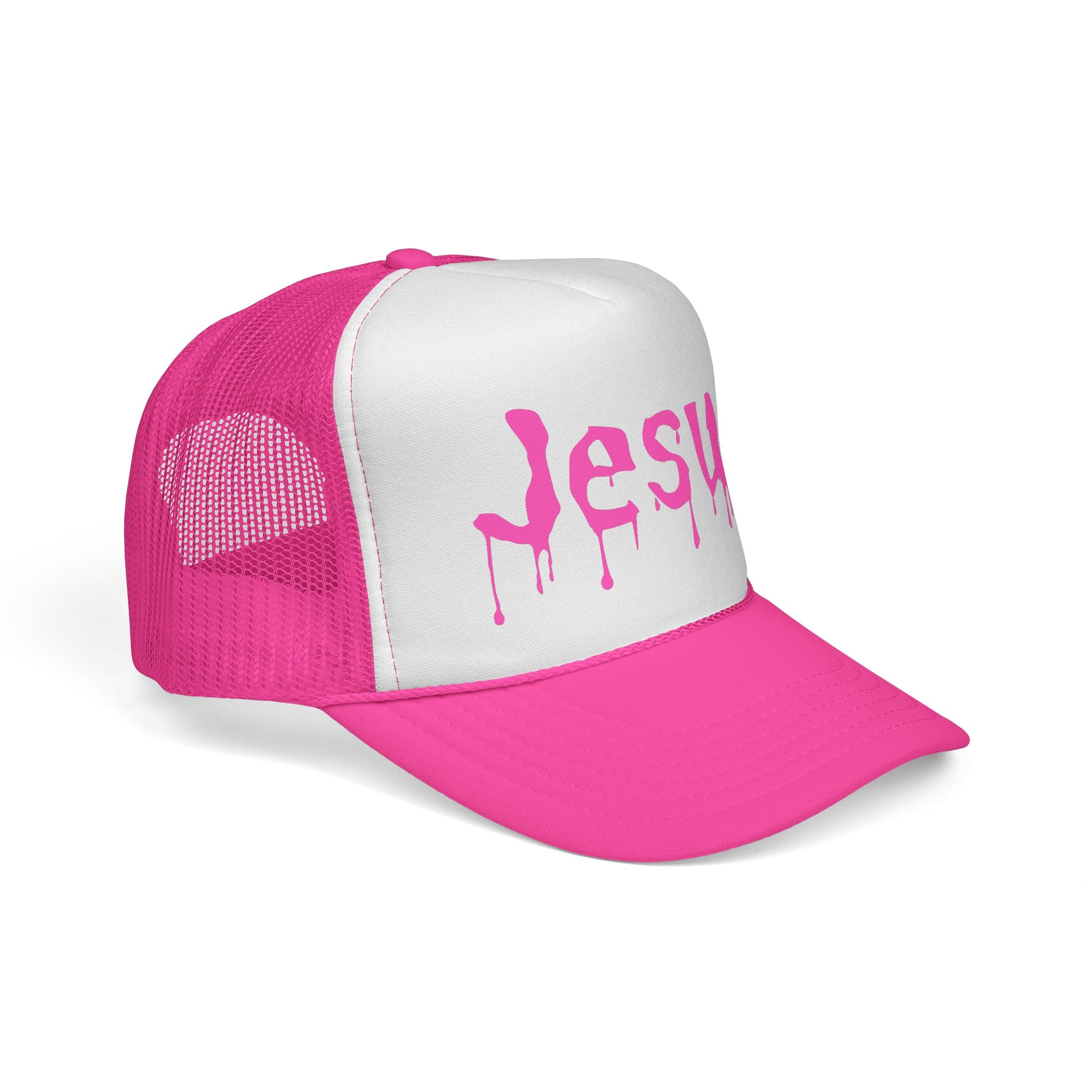Pink Dripped in Jesus Trucker Cap