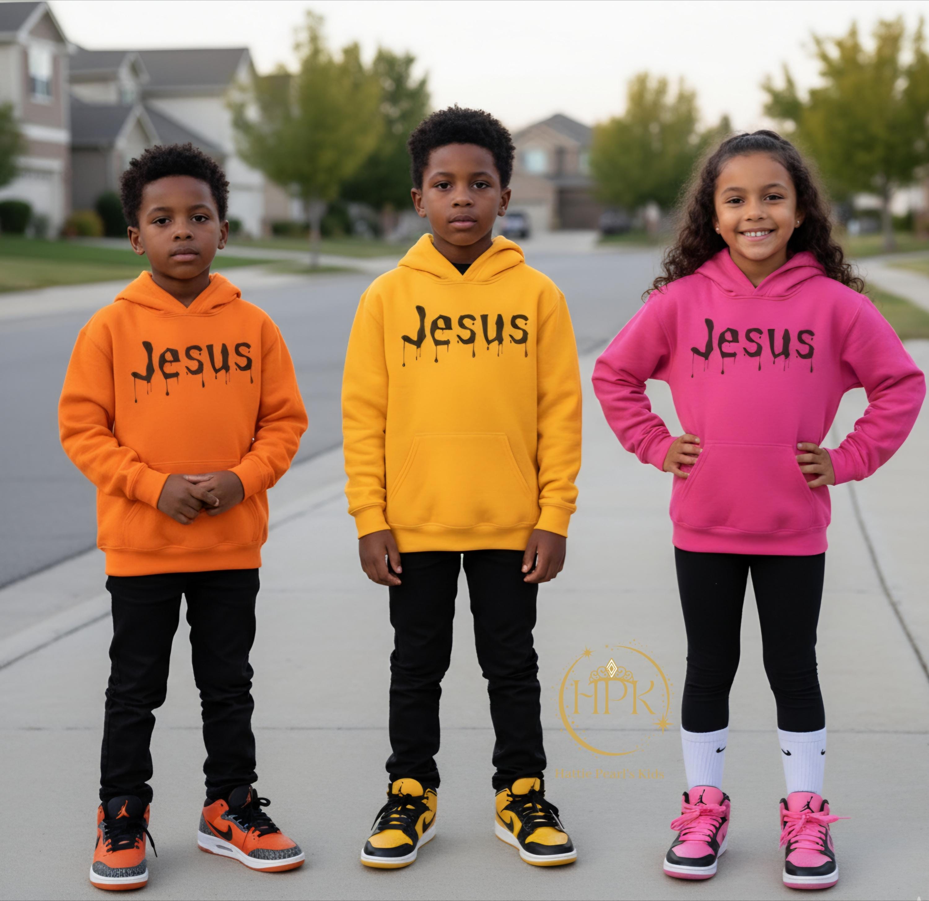 Youth Dripped in Jesus Hooded Sweatshirt