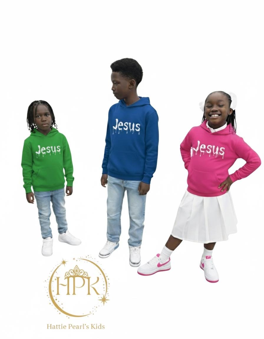 Youth Dripped in Jesus Hoodie