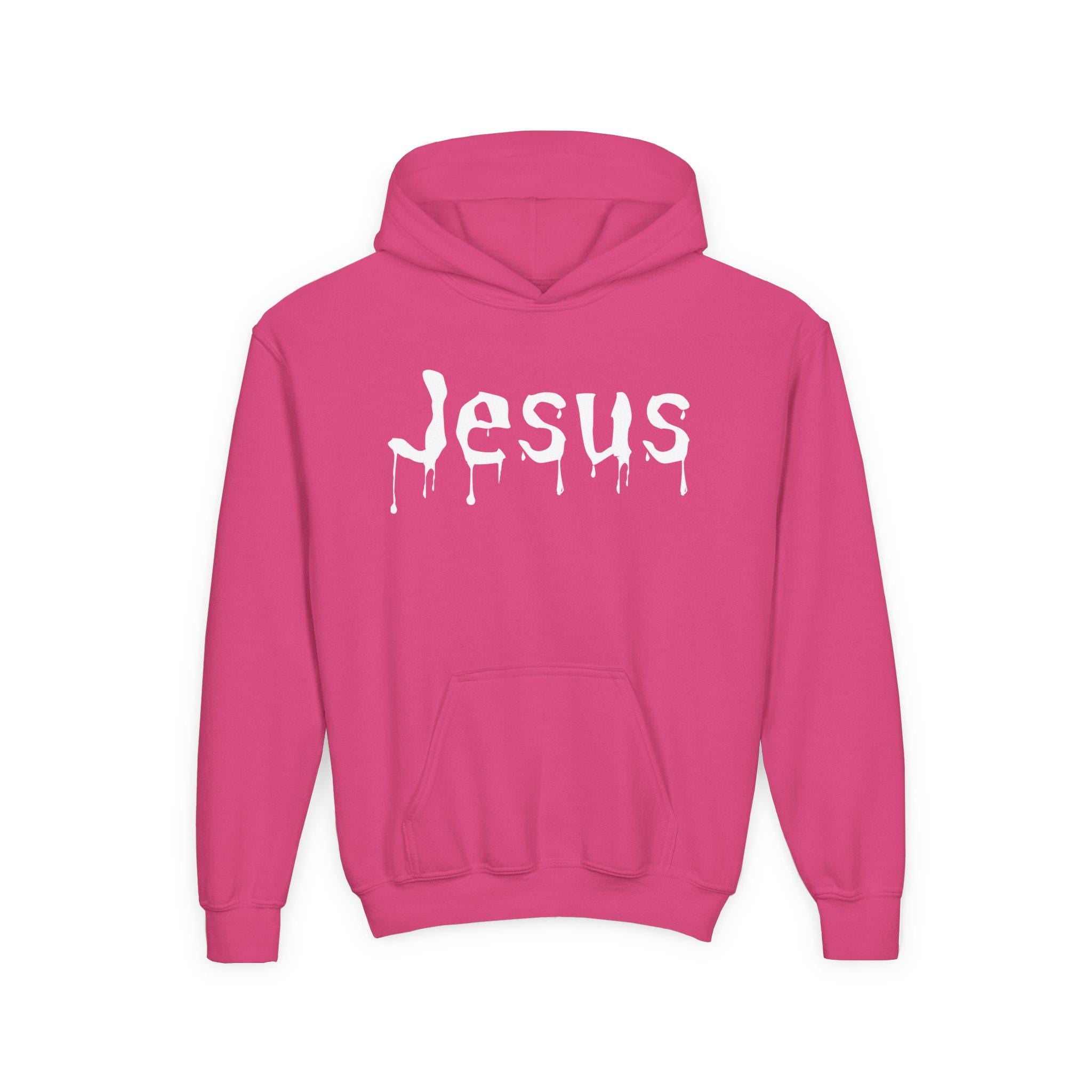 Youth Dripped in Jesus Hoodie