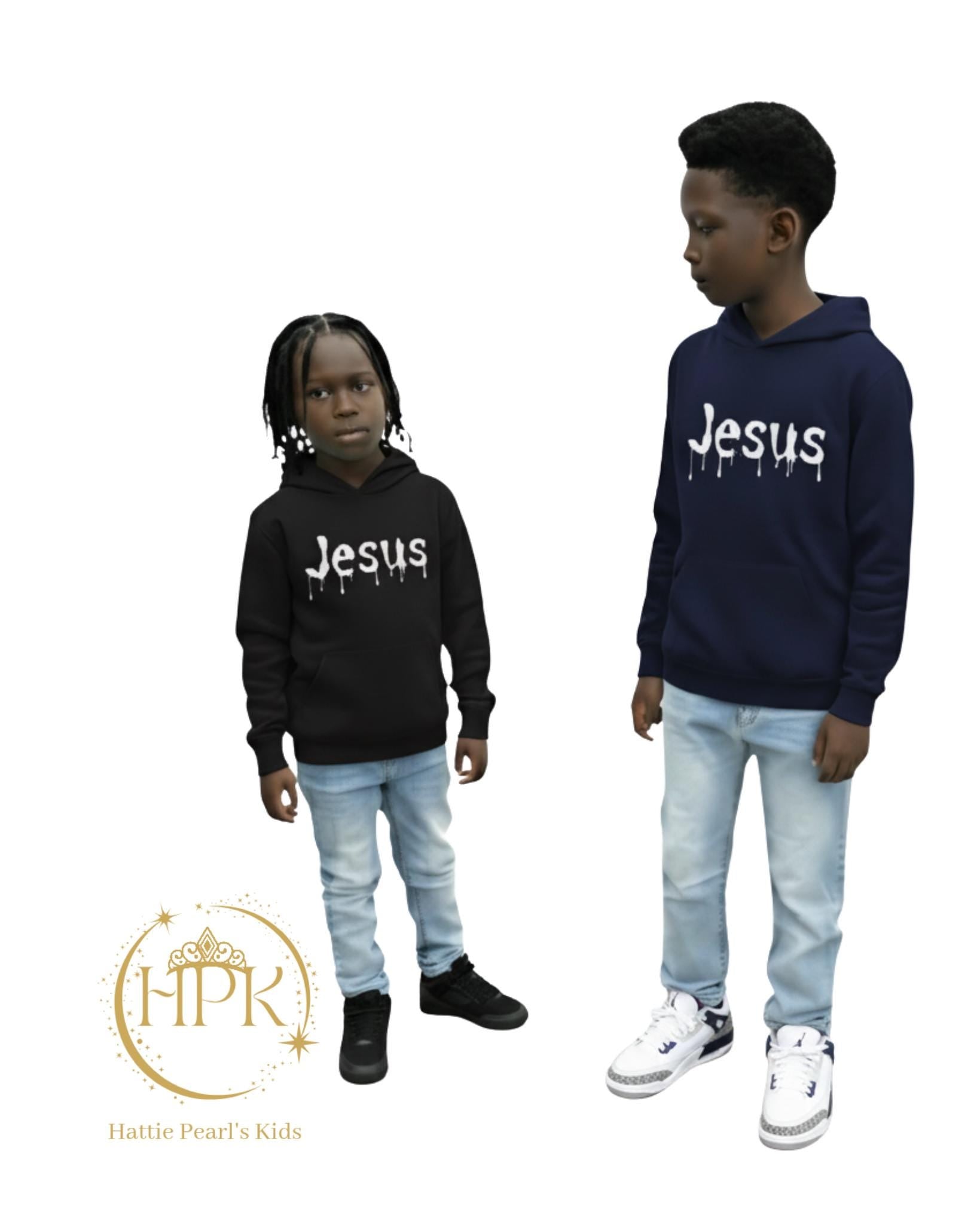 Youth Dripped in Jesus Hoodie