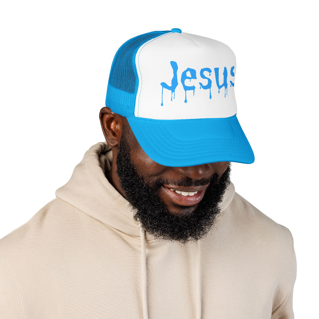Jesus Drip Trucker Hat| Sky Blue