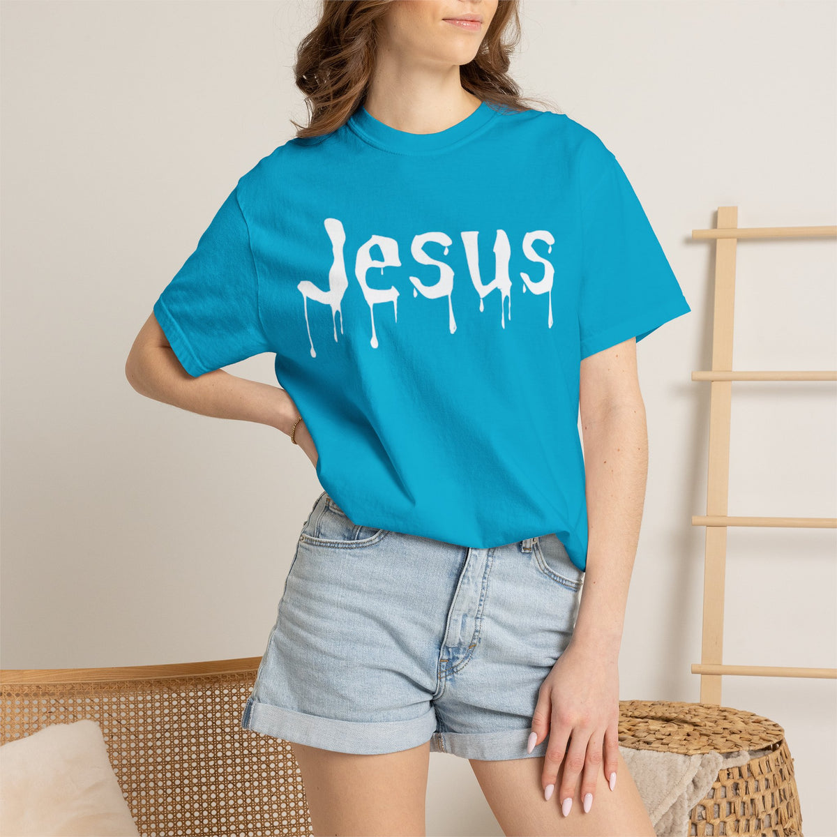 Dripped In Jesus™: Premium Tee Sapphire