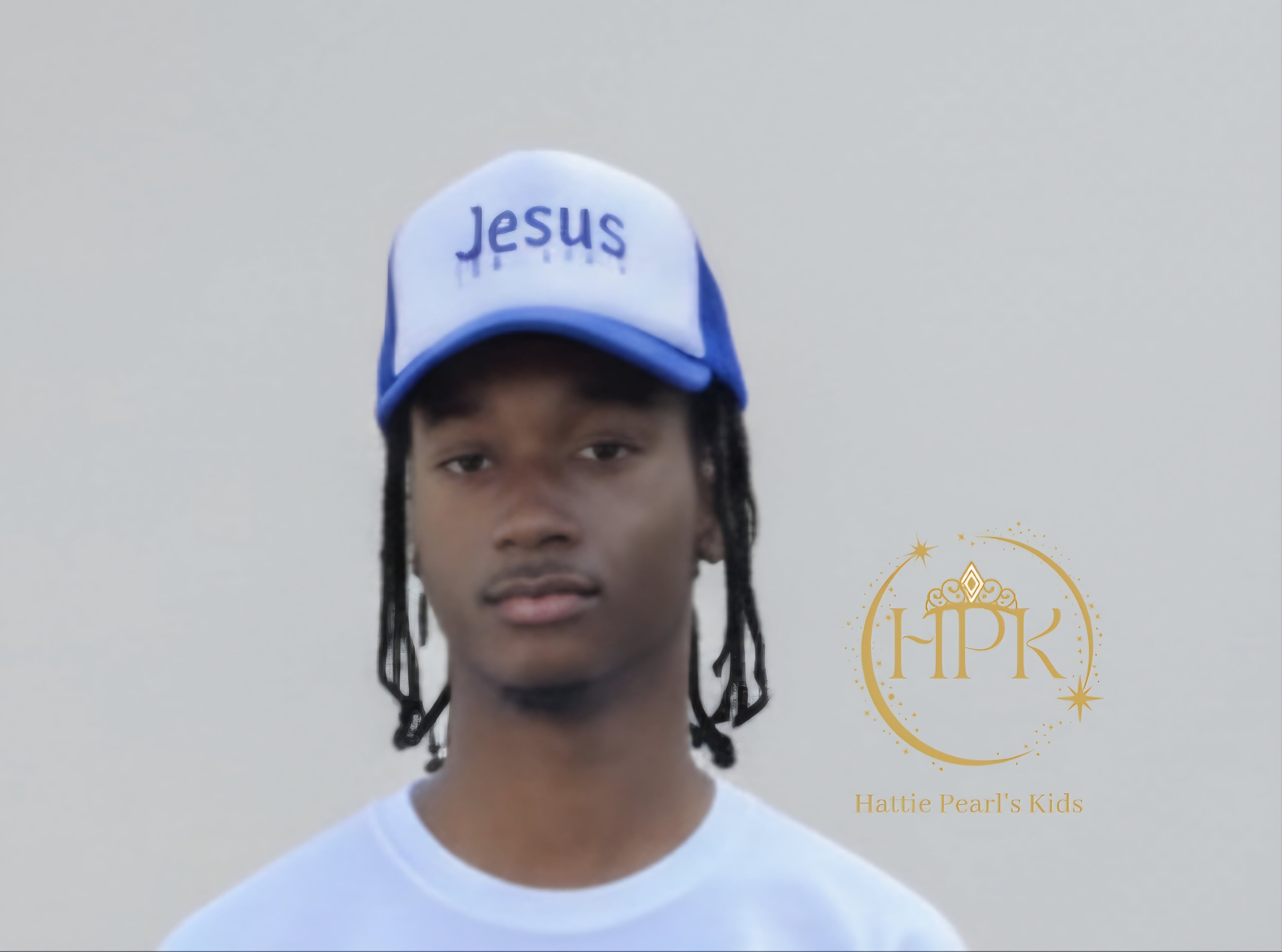 Blue Dripped in Jesus Trucker Cap