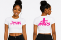 Dripped in Jesus Hot Pink Crop Tee