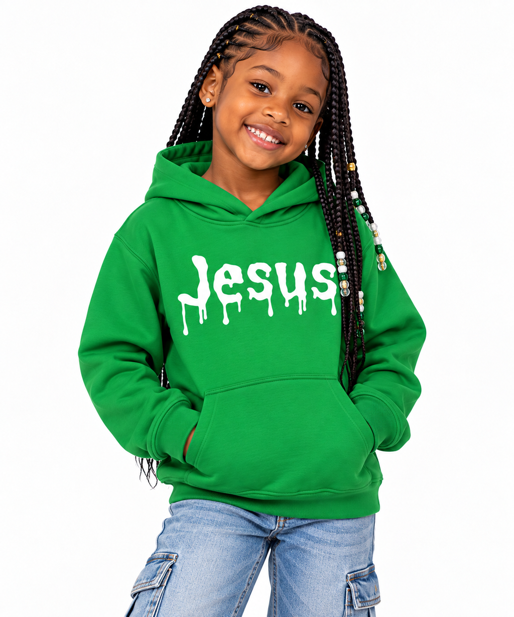 Jesus Drip Hoodie – Youth – White Ink