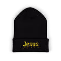 Dripped in Jesus Embroidered Beanie (Yellow)