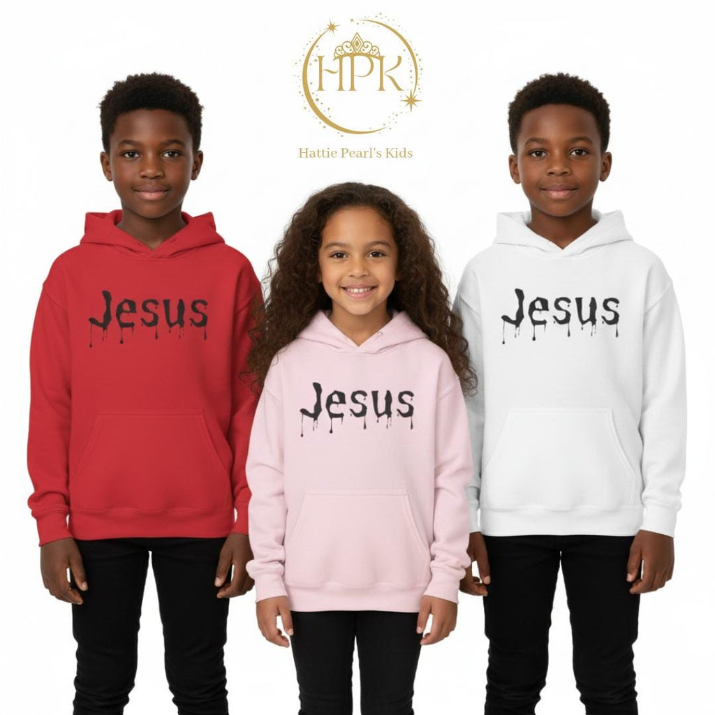 Youth Dripped in Jesus Hooded Sweatshirt