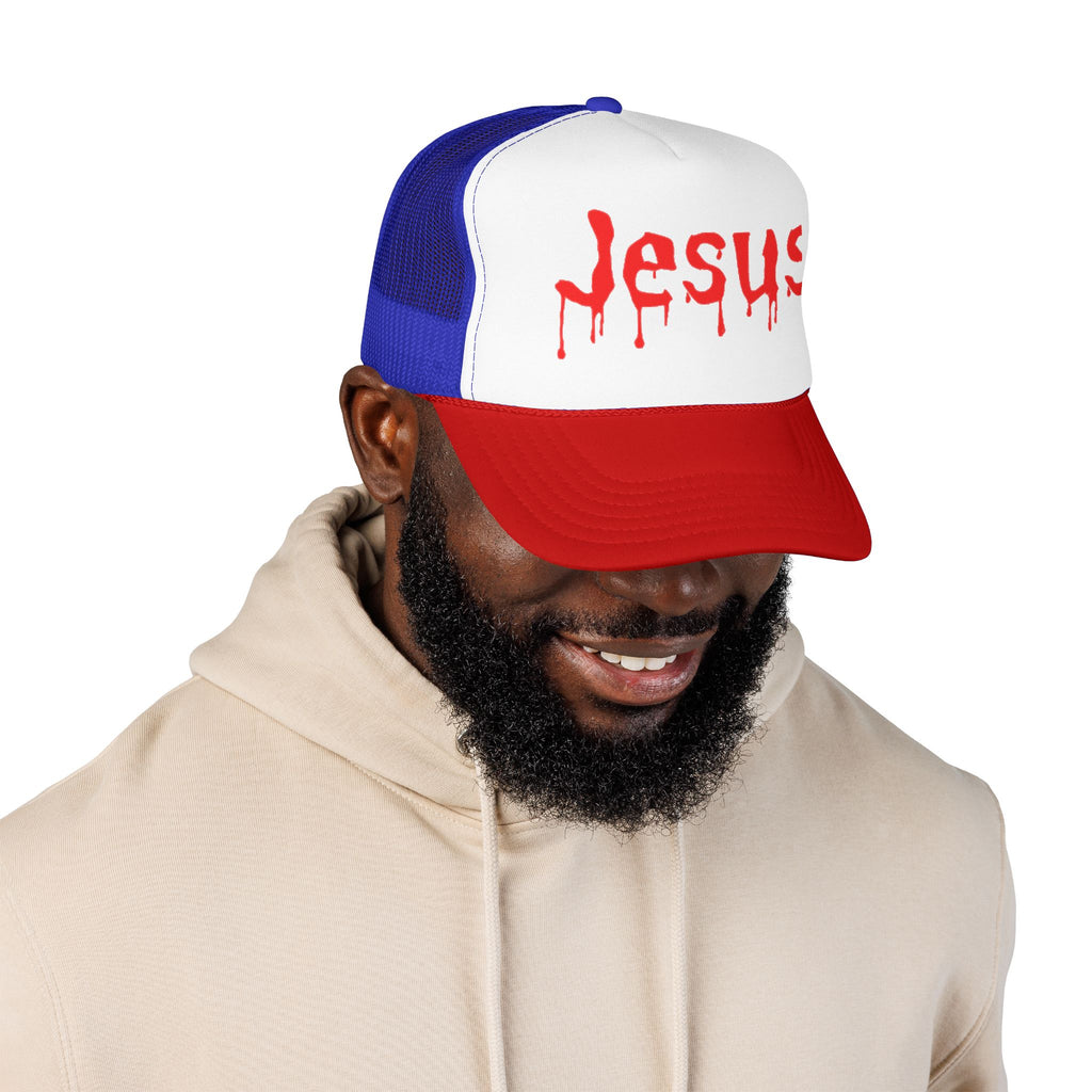 Jesus Drip Trucker Hat| Red White Blue