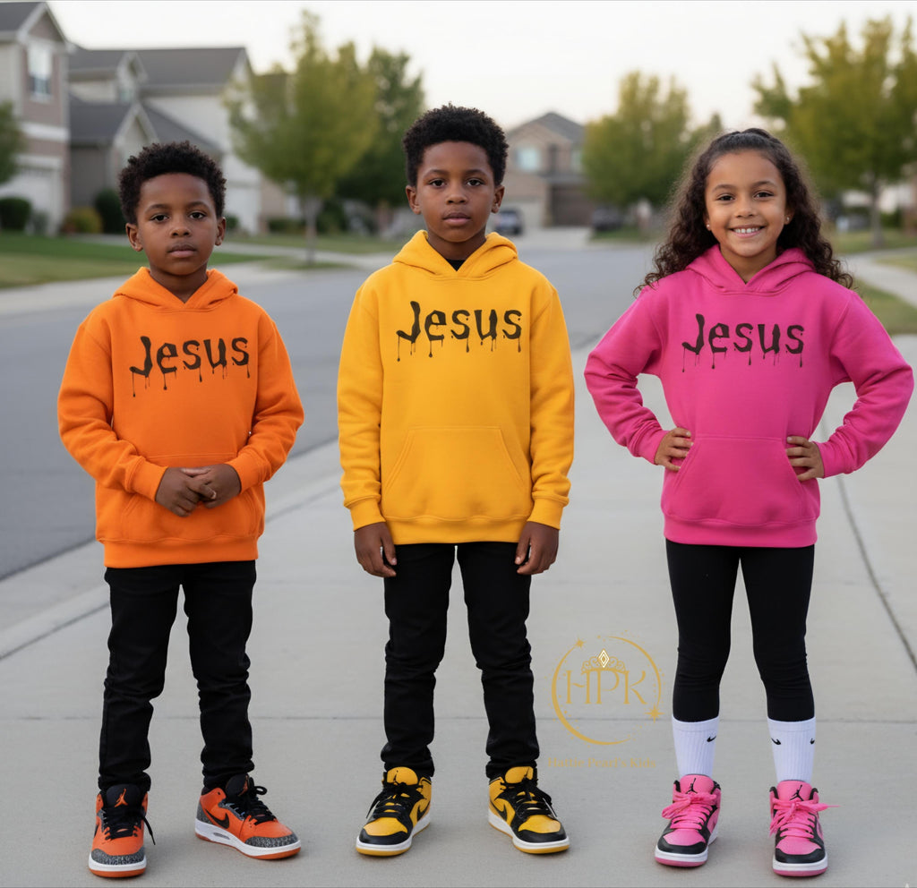 Youth Dripped in Jesus Hooded Sweatshirt