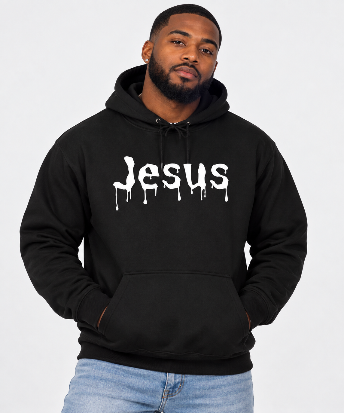 Jesus Drip Hoodie – Adult – White Ink