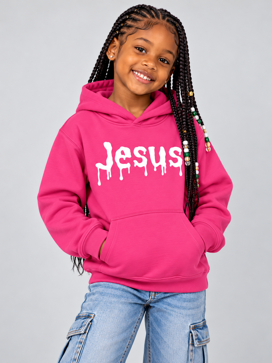 Jesus Drip Hoodie – Youth – White Ink