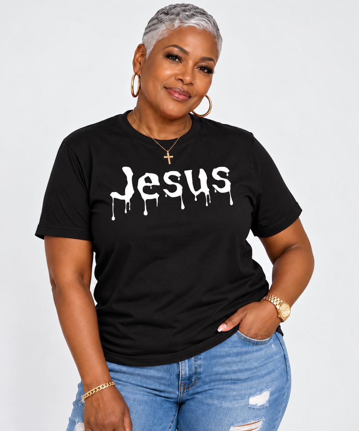 Jesus Drip Classic Tee – Adult – White Ink