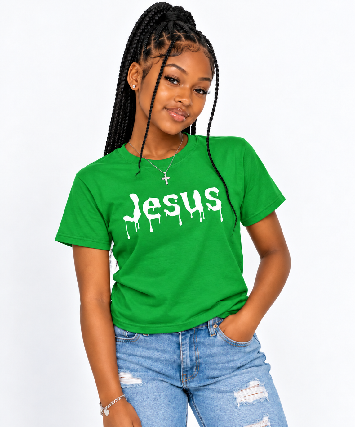 Jesus Drip Classic Tee – Kids – White Ink