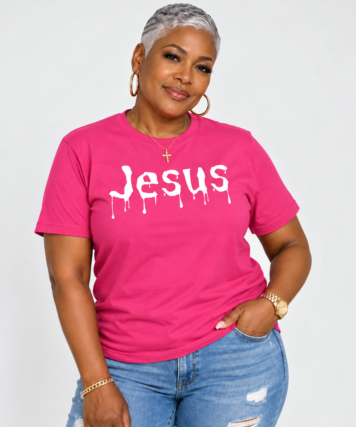 Jesus Drip Classic Tee – Adult – White Ink