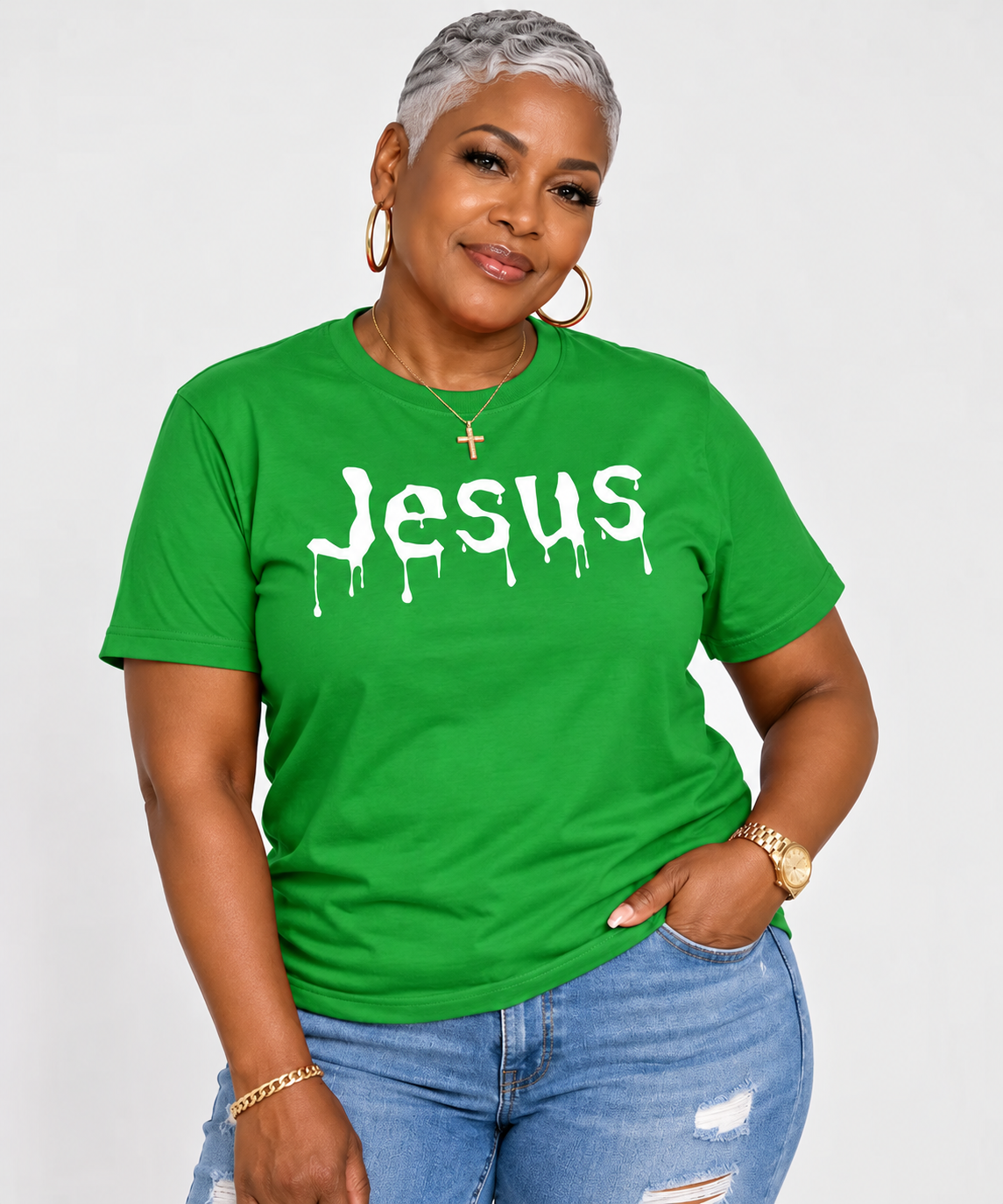 Jesus Drip Classic Tee – Adult – White Ink