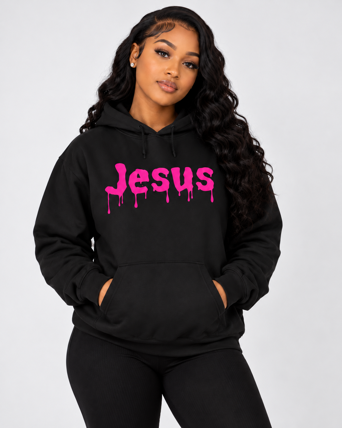 Jesus Drip Breast Cancer Awareness Hoodie