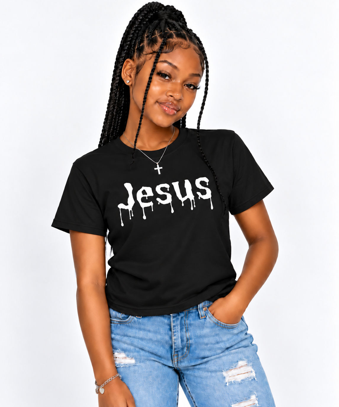 Jesus Drip Classic Tee – Kids – White Ink