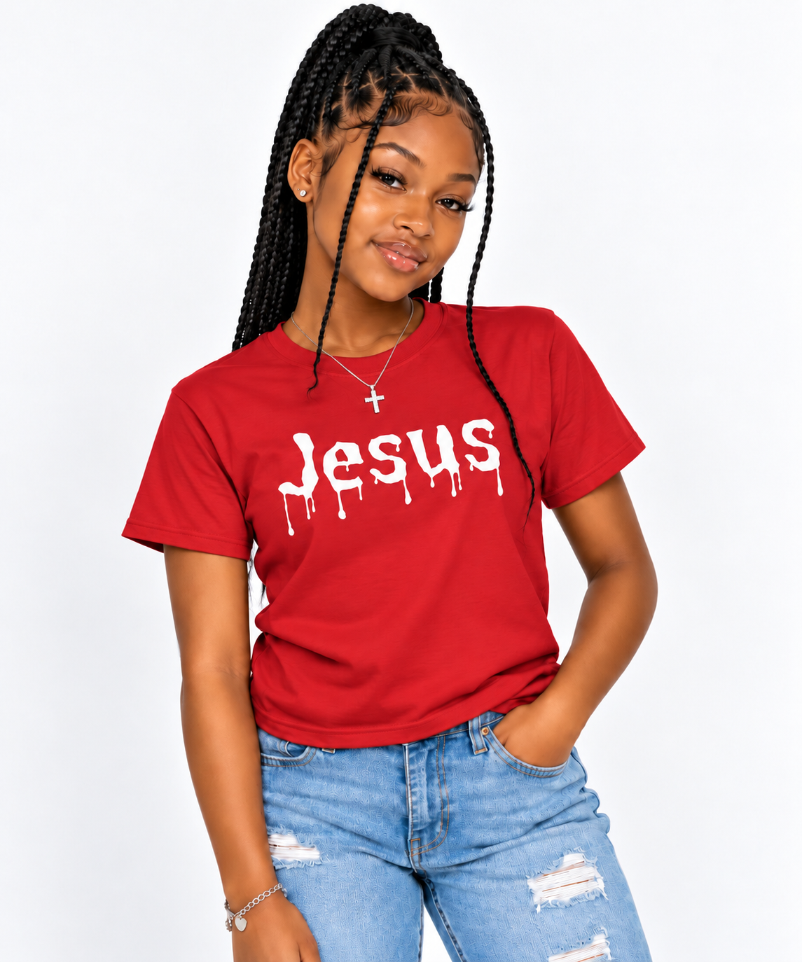 Jesus Drip Classic Tee – Kids – White Ink