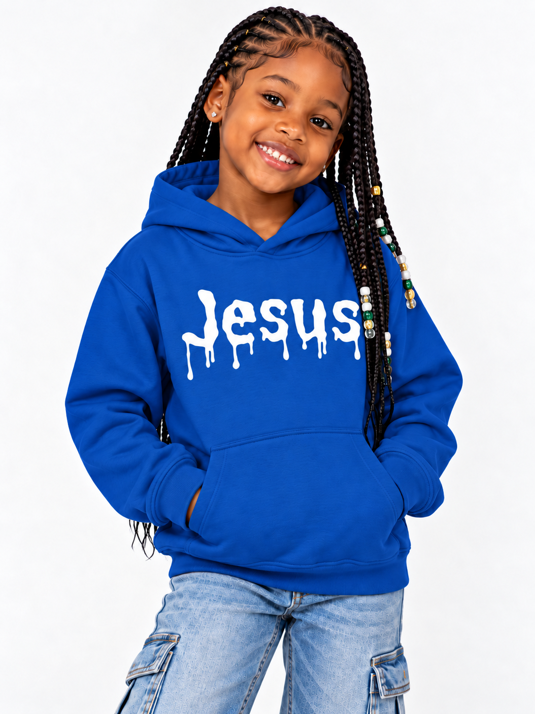 Jesus Drip Hoodie – Youth – White Ink