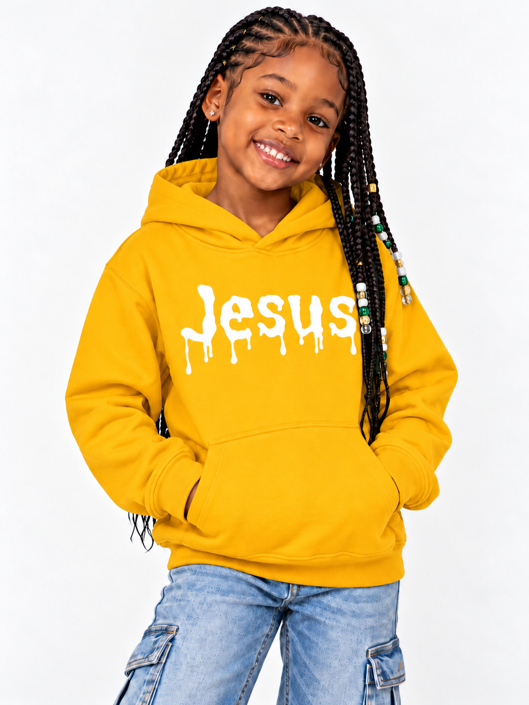 Jesus Drip Hoodie – Youth – White Ink