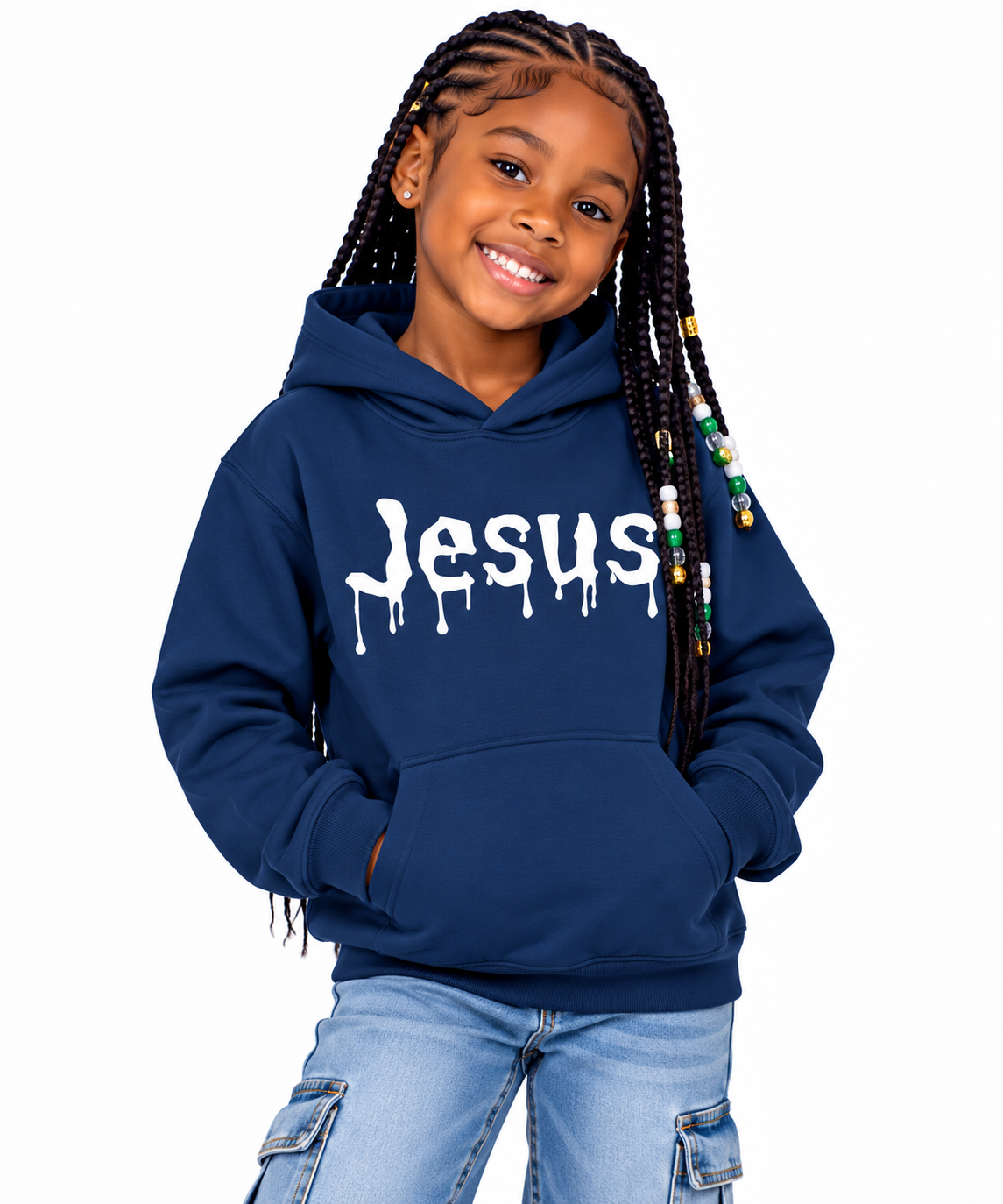 Jesus Drip Hoodie – Youth – White Ink