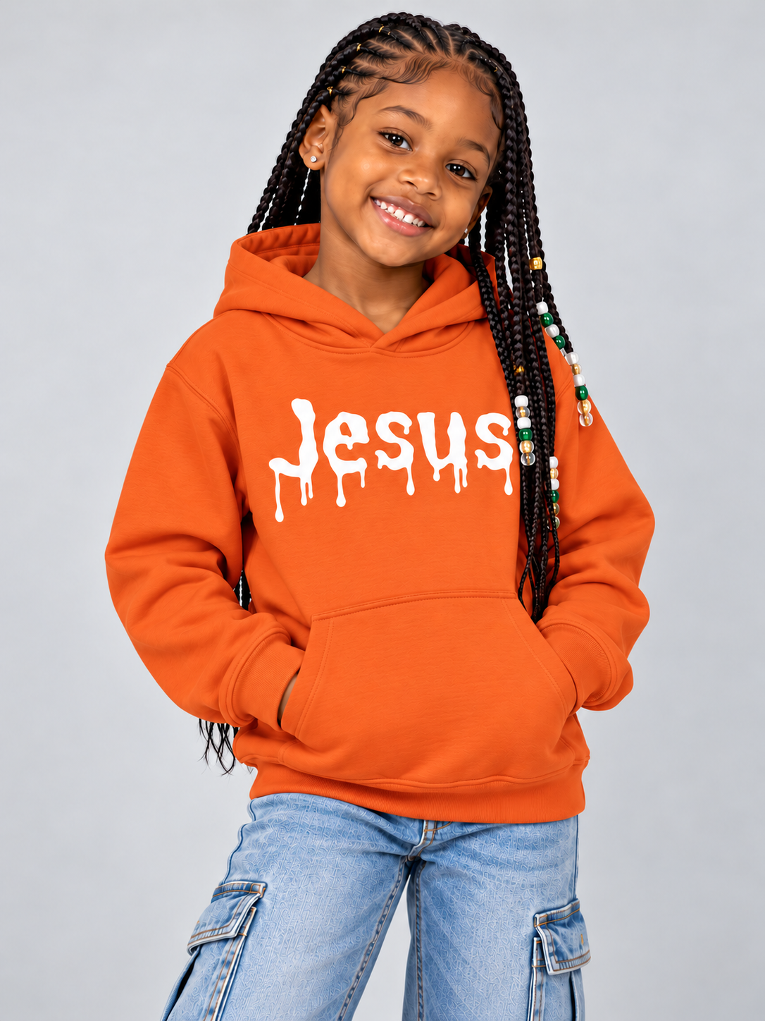 Jesus Drip Hoodie – Youth – White Ink