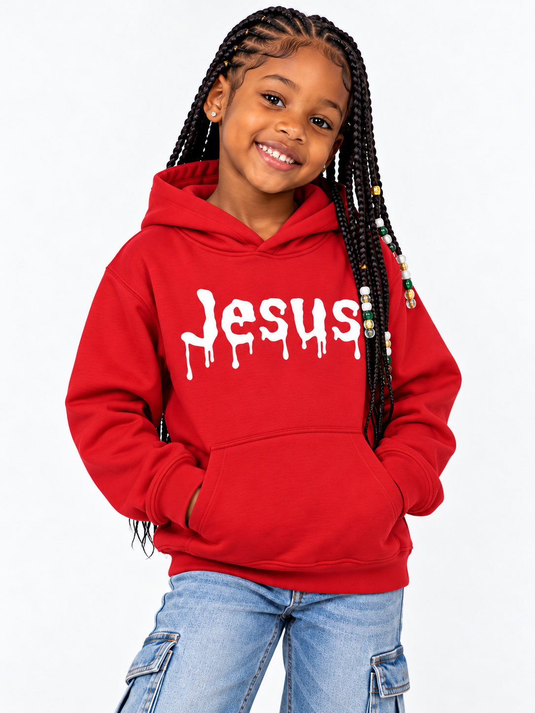 Jesus Drip Hoodie – Youth – White Ink