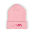 Dripped in Jesus Embroidered Beanie (Pink)